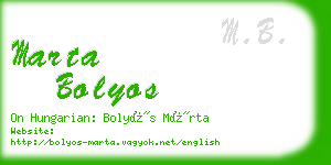 marta bolyos business card