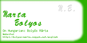 marta bolyos business card